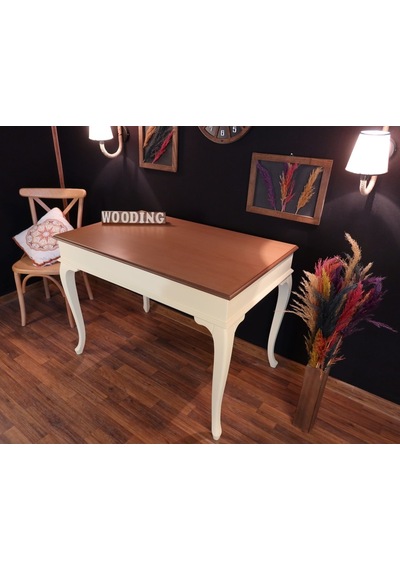 Wooding-Mobilya Wooding 100 Cm Masif Krem Naturel Yemek Masası