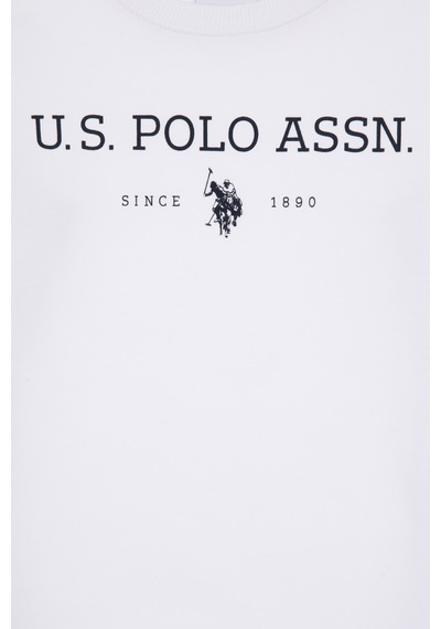 U.S. Polo Assn. Erkek Çocuk Beyaz Bisiklet Yaka Sweatshirt 50313900-VR013