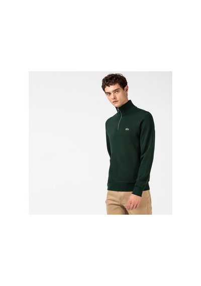 Lacoste Erkek Regular Fit Yarım Fermuarlı Koyu Yeşil Sweatshirt