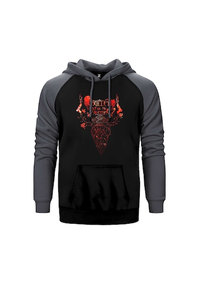 Bullet For My Valentine Rose Gri Renk Reglan Kol Kapşonlu Sweatshirt Gri