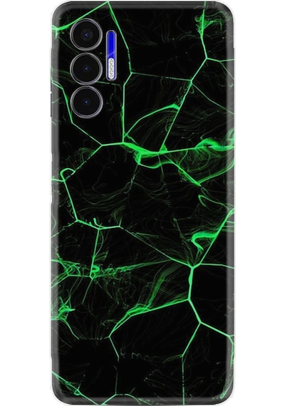 Tecno Pova 3 Kilif Resimli Silikon Yesil Serit Mermer 1320 566389792
