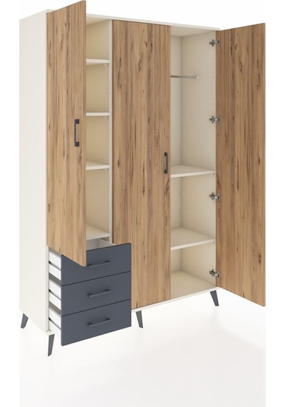 Hyperion Dolap 6 Raflı 3 Çekmeceli Tek Askılı 132x44x195 Aytaşı-çam/antrasit Atlas Çam/antrasıt Hyperion Dolap 6 Raflı 3 Çekmeceli Tek Askılı 132x44x195 Aytaşı-çam/antrasit Atlas Çam/antrasıt