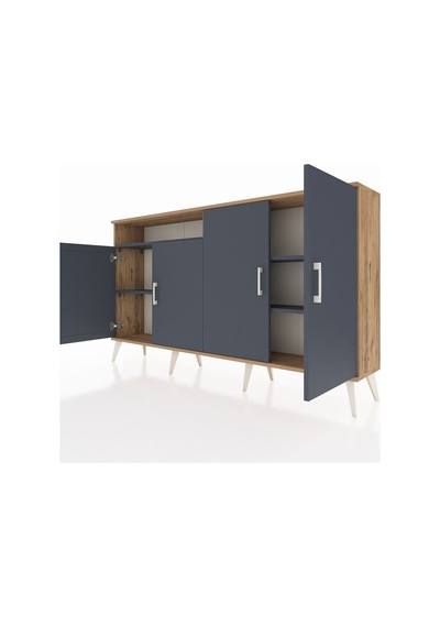 Arges Konsol 4 Raflı 4 Kapaklı 176x30x99 Çam-antrasit Antrasıt/antrasıt - Atlas Çam Arges Konsol 4 Raflı 4 Kapaklı 176x30x99 Çam-antrasit Antrasıt/antrasıt - Atlas Çam