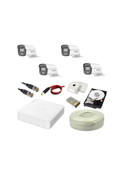 Hıkvısıon Colorvu 4lü 2mp Set Gece Renkli Sesli Görüntü 1tb Hdd