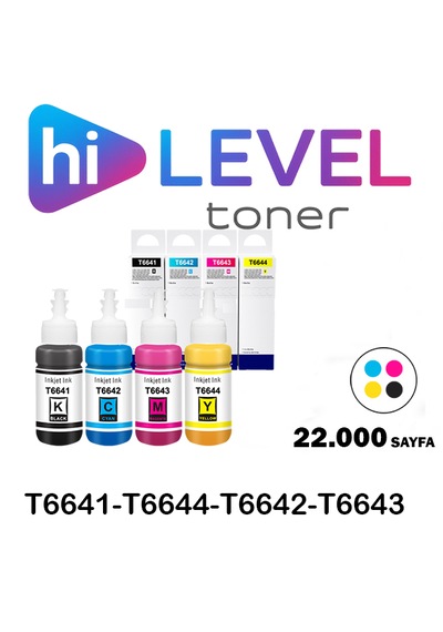 Ht-t6641-set Hilevel Toner,epson L565 T6641 T6642 T6643 T6644 22k Sayfa 4 Renk Cmyk Muadil Kartuş