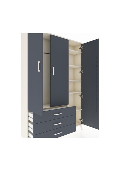 Arges Dolap 6 Raflı 3 Çekmeceli Tek Askılı 132x30x195 Aytaşı-antrasit/antrasit Antrasıt/antrasıt Arges Dolap 6 Raflı 3 Çekmeceli Tek Askılı 132x30x195 Aytaşı-antrasit/antrasit Antrasıt/antrasıt