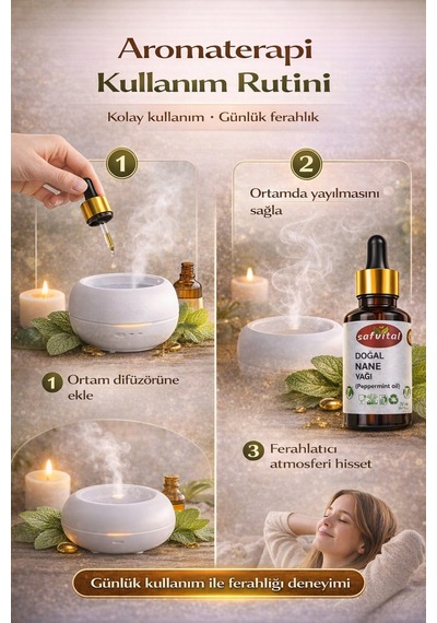 Safvital Nane Yağı 20 Ml Aromaterapi Ve Cilt Bakımı İçin 20 Ml Ferahlatıcı Koku Bitkisel İçerikli