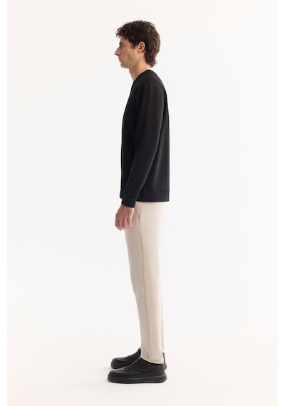 Avva Erkek Siyah Bisiklet Yaka Pamuklu Bi-stretch Regular Fit Sweatshirt A52y1271