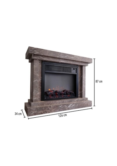 Elektrikli Fanlı Şömine Medium 1500w / 3000w Alanya Desenli Alanya