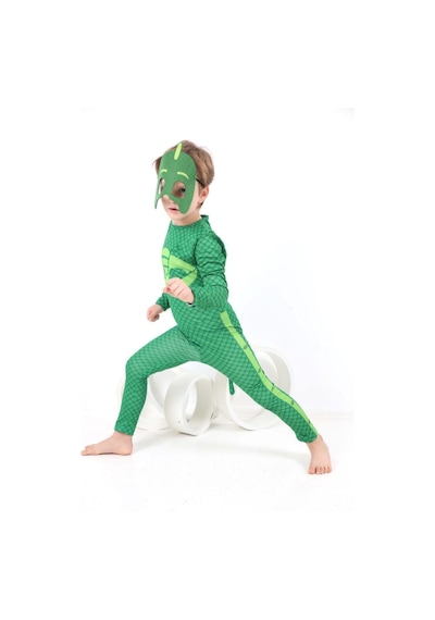 Tarzkids Pijamaskeliler Kertenkele Çocuk Kostüm Yeşil
