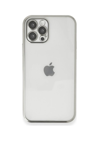 Apple İphone 12 Pro Kılıf Razer Lensli Silikon - Gümüş 0.2M-Çok Renkli