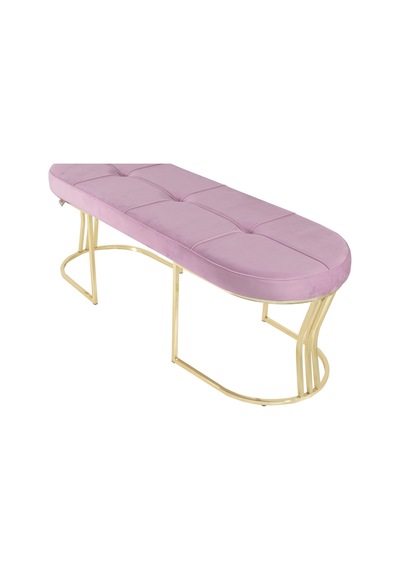 Viego Gold Collection- Pembe Kapitoneli Chester Model Puf & Bench & Koltuk & Uzun Makyaj Puff & Yatak Ucu
