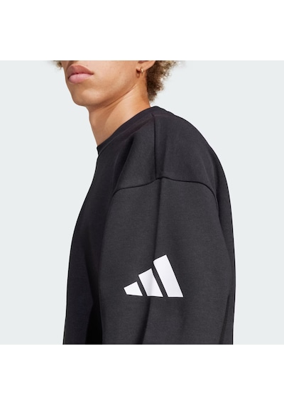 Adidas Essentials Loose Fit 3 Bar Logo Erkek Sweatshirt Jf3542 Siyah