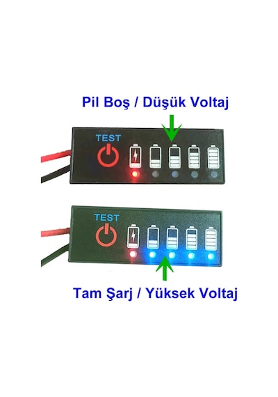 2s Pil Kapasite Göstergesi 2s Li-ıon Hobi Robotik Dıy Power Bank Led Panel Lityum Batarya Akü Seviy
