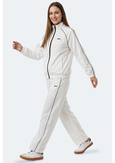 Slazenger Revel Kadın Dik Yaka Fermuarlı Kemik Eşofman Takımı