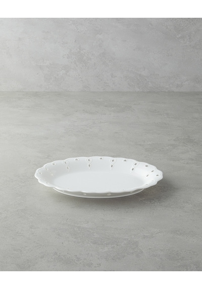 English Home Elodie Porselen Kayık Tabak 30,5 Cm Beyaz Beyaz