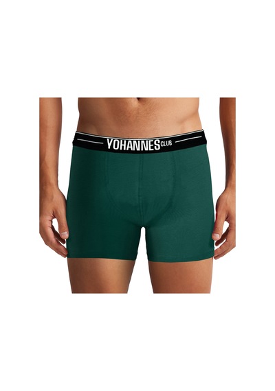 Yohannes Club, Erkek Özel Keseli Pamuklu Boxer, Renk Seçenekli, Tekli Paket Yeşil
