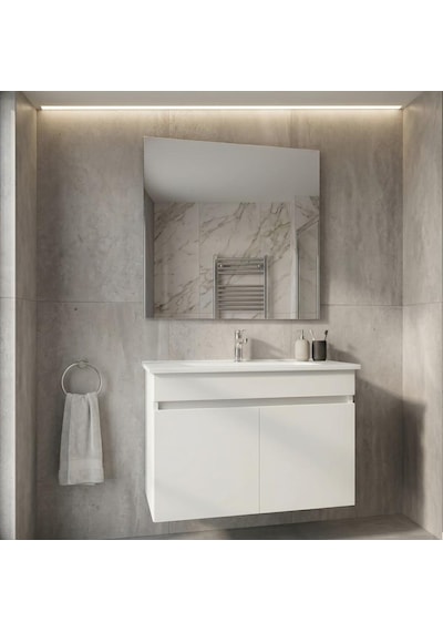 Creavit Flexio 80 Cm Katlanabilir Banyo Dolabı Beyaz Set