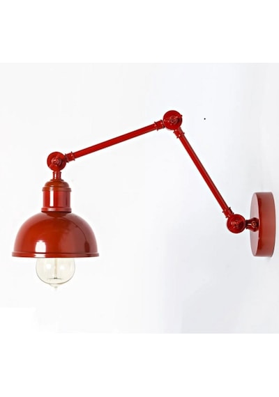 Riolight Modern,vintage,rustik Bordo 1xe27 Duylu Metal Hareketli Başlık Akrobat Duvar Aplik Bordo