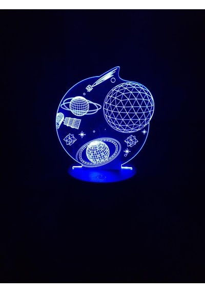 3d Gezegen Figürlü Gece Lambası Çok Renkli