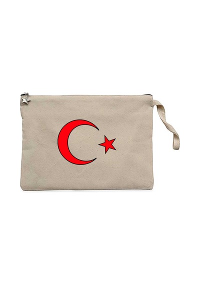 Ay-yıldız Krem Clutch Astarlı Cüzdan / El Çantası