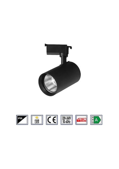 Noas 30w 6500k Beyaz Işık Siyah Paris Led Ray Spot Yl29 3101 Siyah