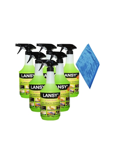 Lansy Unipower Çok Amaçlı Temizlik 6 x 1 KG + Mikrofiber Bez 40 x 40 CM