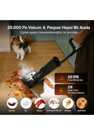 Roborock F25 Steam Akıllı Dikey Süpürge