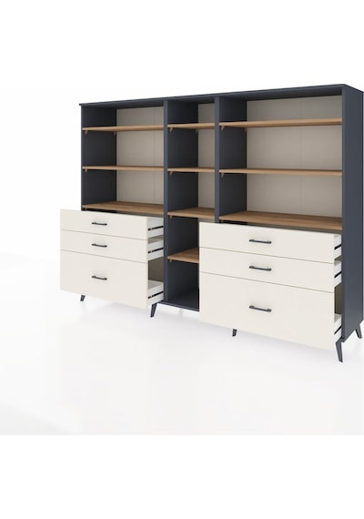 Hyperion Dolap 10 Raflı 6 Çekmeceli 220x44x163 Antrasit-çam/aytaşı Atlas Çam/aytası - Antrasıt Hyperion Dolap 10 Raflı 6 Çekmeceli 220x44x163 Antrasit-çam/aytaşı Atlas Çam/aytası - Antrasıt