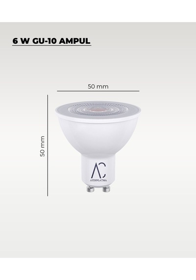 6w Gu10 Led Ampul 3200k Sarı Işık 10 Adet