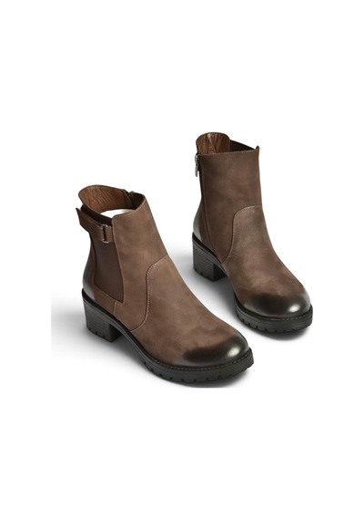 Fox Shoes N555053801 Kahverengi Hakiki Deri Nubuk Kadın Bot