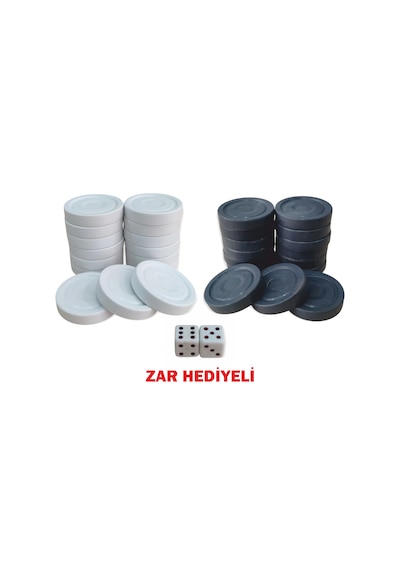 Plastik Tavla Pulu No:4 3,5x3,5cm Zar Hediyeli