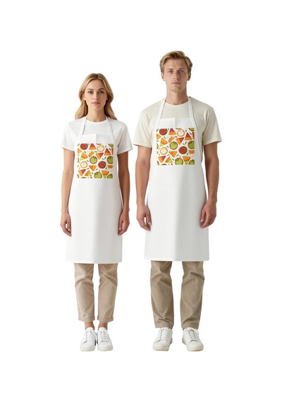 Unisex Aşçı Önlüğü Taco Guacamole Grafik Sanat Baskılı Mutfak Giy Beyaz