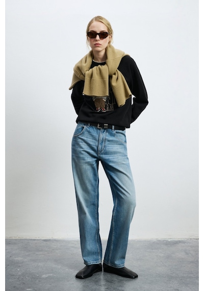 Lufian Diamond Kadın Örme Sweatshirt 122030034 Siyah
