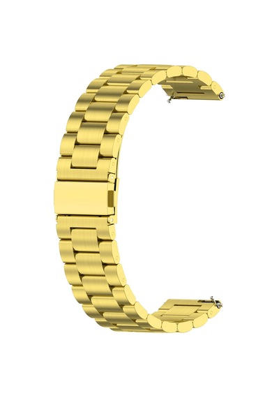 Caseonn Garmin Vivoactive 4 Kordon Paslanmaz Çelik Metal Kayış Gold