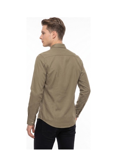 Advante Erkek Spor Slim Fit Uzun Kol Petek Dokulu Gömlek Bgl-st05483 Vizon