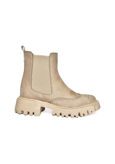 Fox Shoes R312152902 Vizon Süet Kalın Tabanlı Kadın Bot Vizon Süet