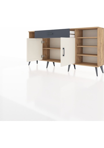Arges Konsol 7 Raflı Tek Çekmeceli 2 Kapaklı 176x30x83 Çam-aytaşı/antrasit Aytaşı/antrasit Arges Konsol 7 Raflı Tek Çekmeceli 2 Kapaklı 176x30x83 Çam-aytaşı/antrasit Aytaşı/antrasit