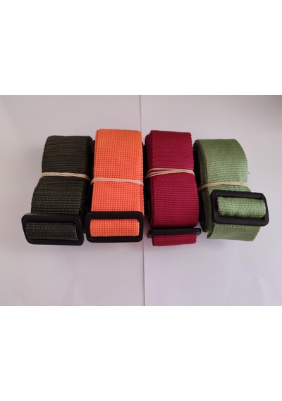 Haki Yeşil, Turuncu, Bordo Ve Su Yeşili Renk Valiz Kemeri 4 Cm Çok Renkli