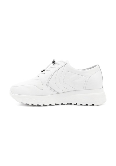 Gönderi(R) Gönderi R Beyaz Antik Bağcıklı Dolgu Taban Hakiki Deri Sneaker Beyaz