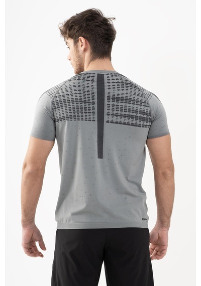 Maraton Active Slimfit Erkek Bisiklet Yaka Kısa Kol Koşu Gri T-Shirt 821080-Gri
