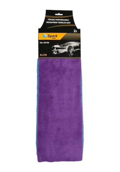 2 Adet Spark 3360 Elite 2' Li Paket Mikrofiber Oto Kurulama Temizlik Pasta Ve Cila Bezi 40x40 Cm.