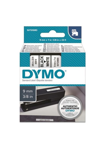Dymo D1 Beyaz/Siyah Yedek Şerit 9Mm X 7Mt 40913