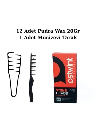 Ostwint Profesyonel Saç Şekillendirici Pudra Wax 20gr X12 Adet Turuncu & Mucizevi Tarak