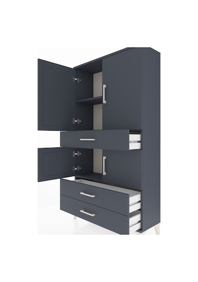 Arges Dolap 3 Raflı 3 Çekmeceli 4 Kapaklı 88x30x163 Antrasit-antrasit Antrasit Arges Dolap 3 Raflı 3 Çekmeceli 4 Kapaklı 88x30x163 Antrasit-antrasit Antrasit