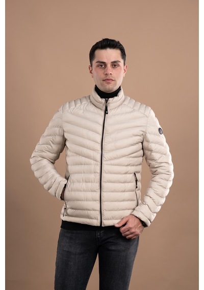 Slimfit Dik Yaka Fermuarlı Erkek Puffer Mont 001
