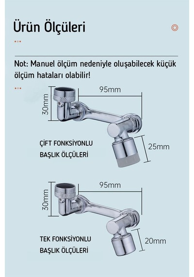 1080 Derece Musluk Başlığı