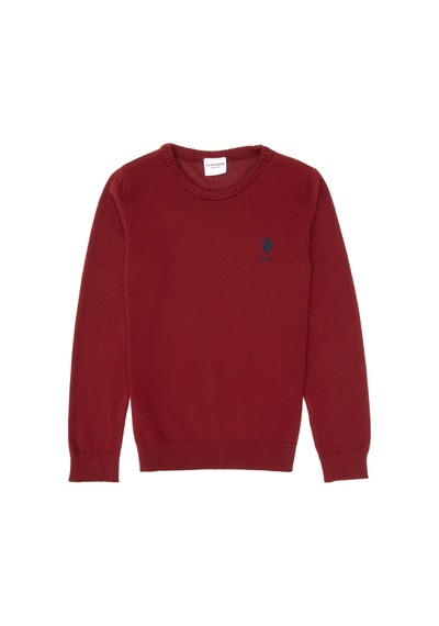 U.S. Polo Assn. Erkek Çocuk Bordo Basic Kazak 50307845-VR014