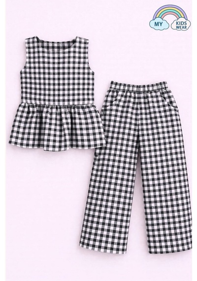 My Kids Wear Kız Çocuk Pötikareli Peplum Bluz Ve Pantolon Takımı 12693 Siyah - Beyaz My Kids Wear Kız Çocuk Pötikareli Peplum Bluz Ve Pantolon Takımı 12693 Siyah - Beyaz
