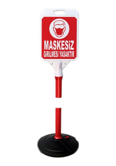 Maskesiz Girilmesi Yasaktır Uyarı Bariyer Dubası